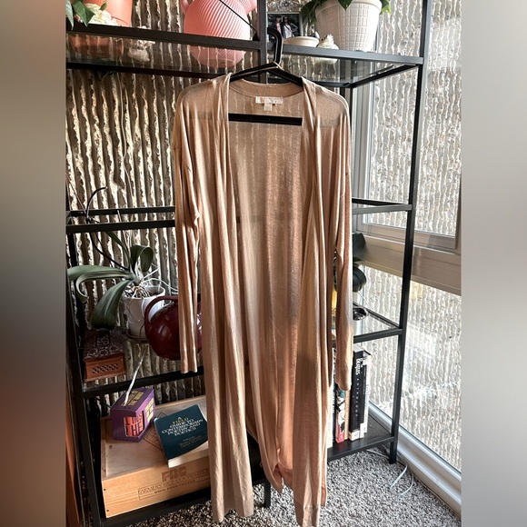 Michael Michael Kors Khaki Open Cardigan/Duster High Side Slits Size XS - Picture 1 of 7